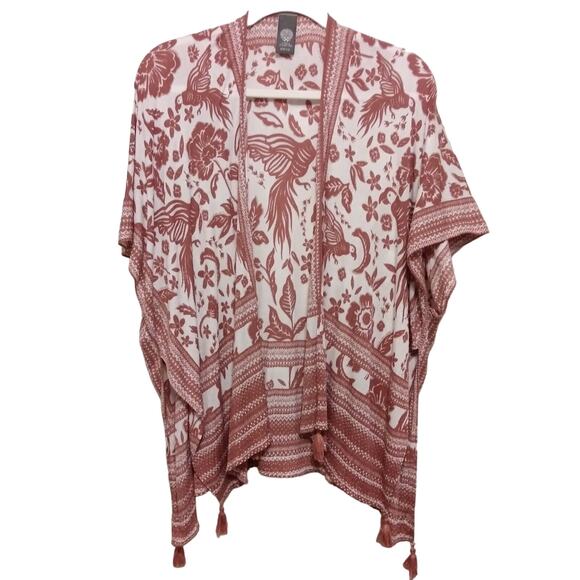 Vince Camuto Lightweight Kimono Wrap Summer Cardigan Beach Coverup Novelty Bird - Picture 1 of 11